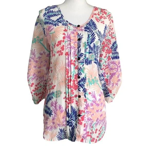 YUMI KIM Lizzie Top Floral Print Colorful Size Medium - Picture 1 of 10